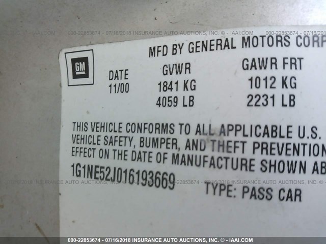 1G1NE52J016193669 - 2001 CHEVROLET MALIBU LS ვერცხლისფერი ფოტო 9