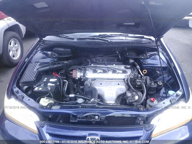 1HGCF86692A040243 - 2002 HONDA ACCORD VALUE BLUE photo 10