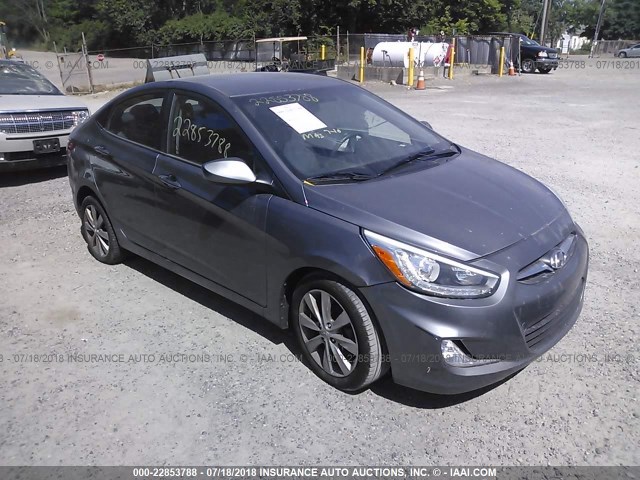 KMHCU4AE9EU598734 - 2014 HYUNDAI ACCENT GLS/SE GRAY photo 1