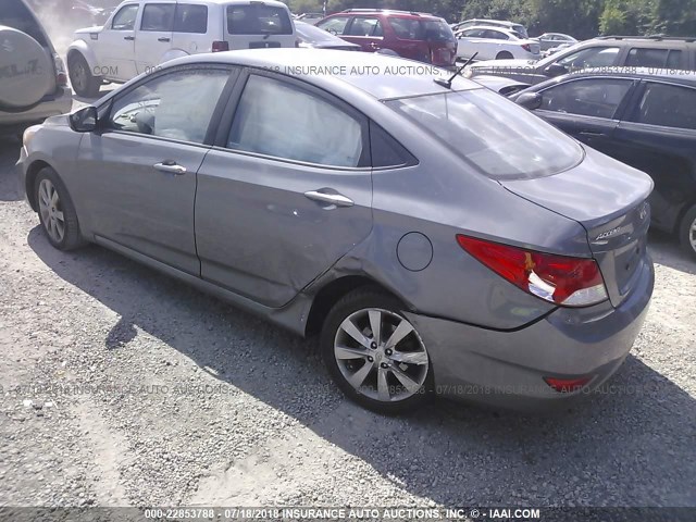 KMHCU4AE9EU598734 - 2014 HYUNDAI ACCENT GLS/SE GRAY photo 3