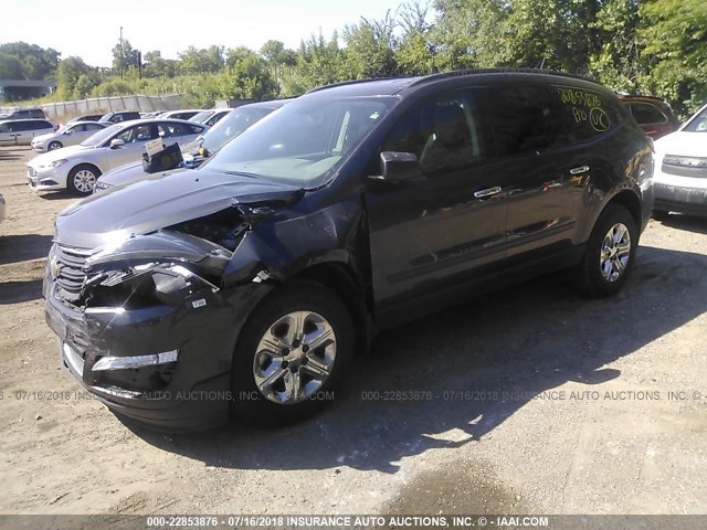 1GNKRFED7EJ217891 - 2014 CHEVROLET TRAVERSE LS GRAY photo 2