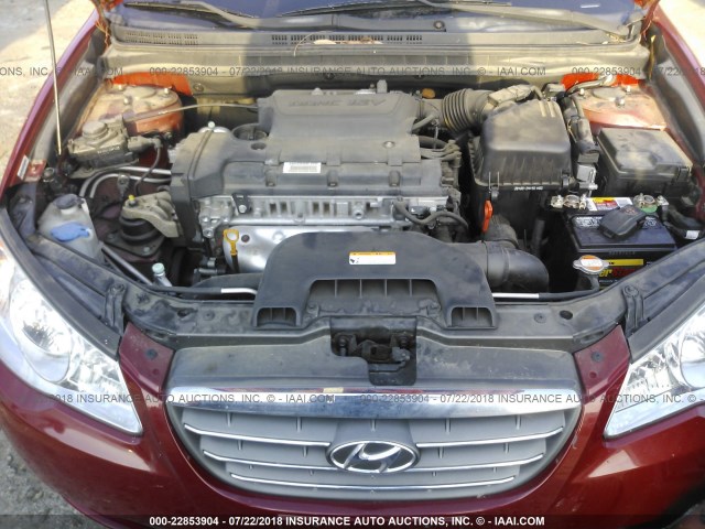 KMHDU46D39U618664 - 2009 HYUNDAI ELANTRA GLS/SE RED photo 10