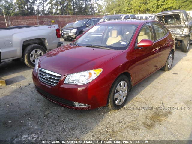 KMHDU46D39U618664 - 2009 HYUNDAI ELANTRA GLS/SE RED photo 2