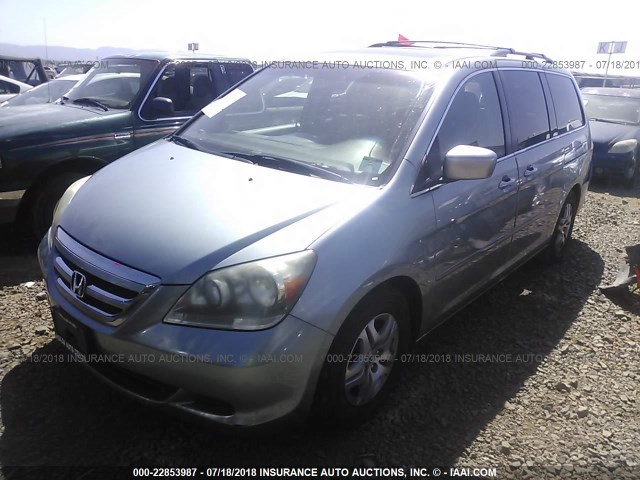 5FNRL387X5B108359 - 2005 HONDA ODYSSEY EXL Light Blue photo 2