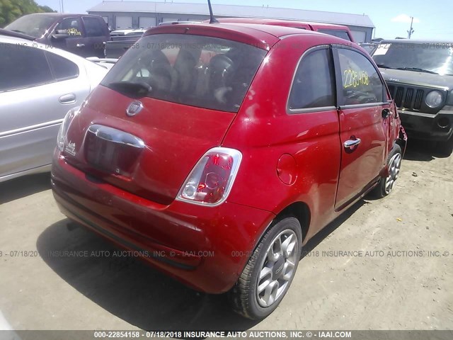 3C3CFFAR9DT672521 - 2013 FIAT 500 POP RED photo 4