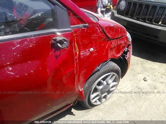 3C3CFFAR9DT672521 - 2013 FIAT 500 POP RED photo 6