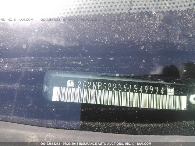 2G2WP522351349994 - 2005 PONTIAC GRAND PRIX WHITE photo 9