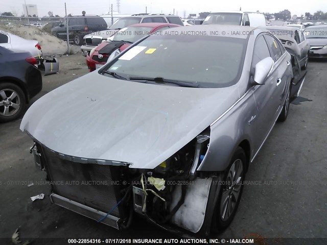 KMHEC4A47DA101375 - 2013 HYUNDAI SONATA HYBRID GRAY photo 2