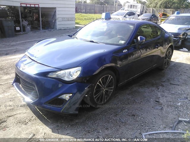 JF1ZNAA16D1726411 - 2013 TOYOTA SCION FR-S BLUE photo 2