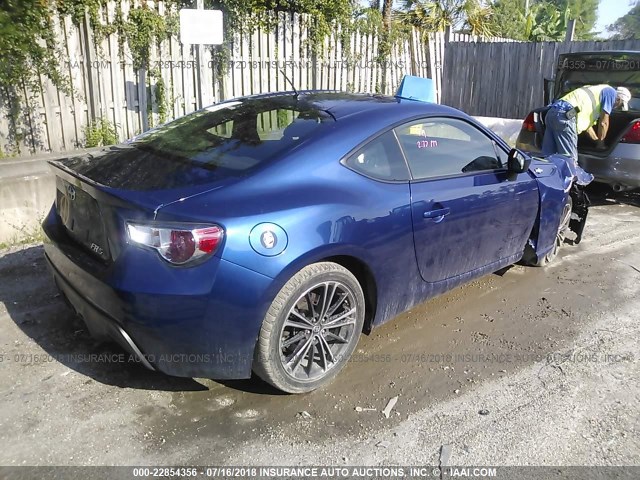 JF1ZNAA16D1726411 - 2013 TOYOTA SCION FR-S BLUE photo 4