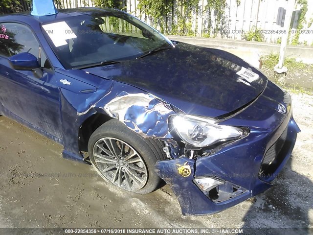 JF1ZNAA16D1726411 - 2013 TOYOTA SCION FR-S BLUE photo 6