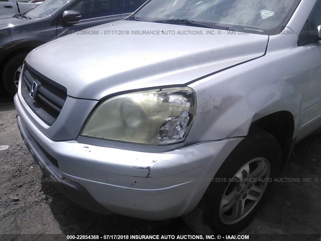 2HKYF18533H582285 - 2003 HONDA PILOT EXL SILVER photo 6