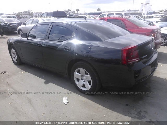 2B3KA43R48H276391 - 2008 DODGE CHARGER BLACK photo 3