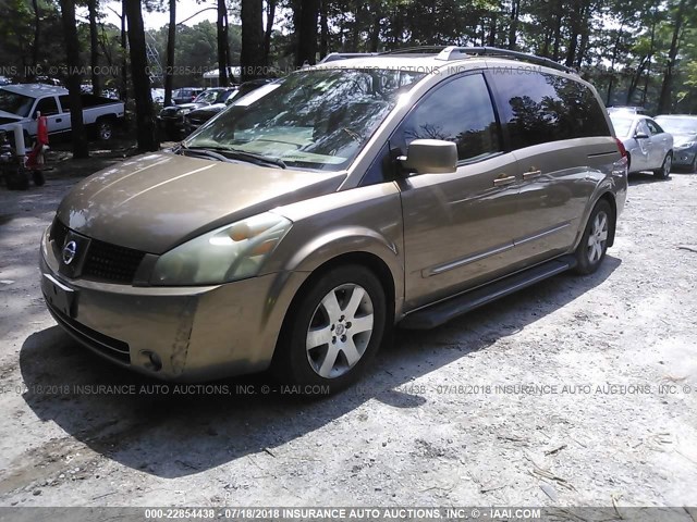 5N1BV28U14N317335 - 2004 NISSAN QUEST S/SE/SL BEIGE photo 2