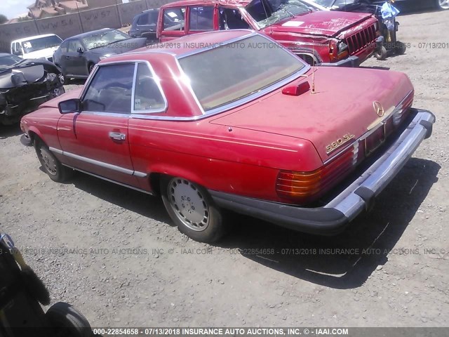 WDBBA48D7GA050580 - 1986 MERCEDES-BENZ 560 SL RED photo 3