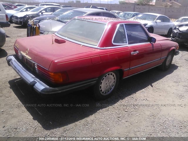 WDBBA48D7GA050580 - 1986 MERCEDES-BENZ 560 SL Կարմիր լուսանկար 4