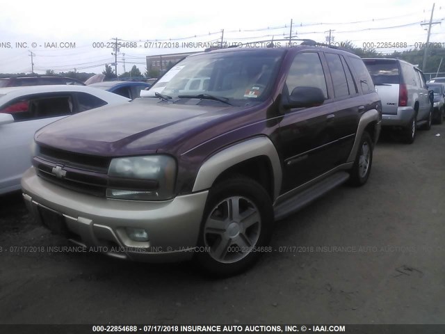 1GNDT13S742432775 - 2004 CHEVROLET TRAILBLAZER LS/LT BURGUNDY photo 2