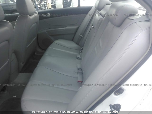 5NPEU46F06H072289 - 2006 HYUNDAI SONATA GLS/LX WHITE photo 8