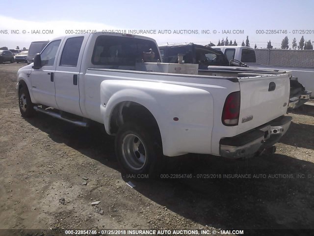 1FTWW33P55EC00336 - 2005 FORD F350 4X4 CREWCAB SUPER DUTY WHITE photo 3