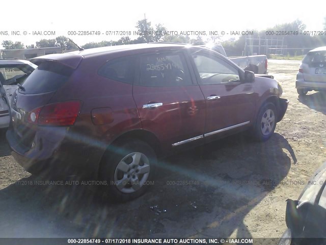 JN8AS5MT6DW008692 - 2013 NISSAN ROGUE S/SV RED photo 4