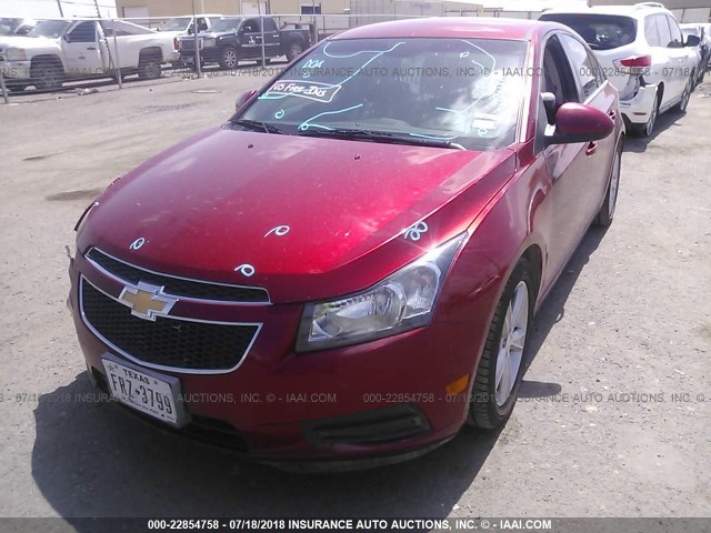 1G1PE5SB2E7364939 - 2014 CHEVROLET CRUZE LT RED photo 2