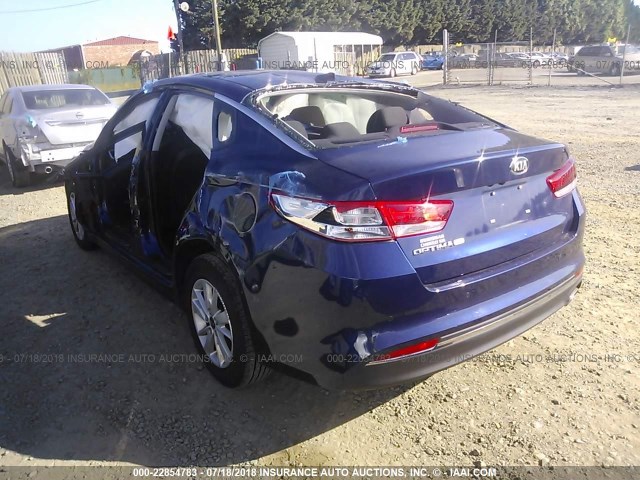 5XXGT4L36JG214364 - 2018 KIA OPTIMA LX/S BLUE photo 3