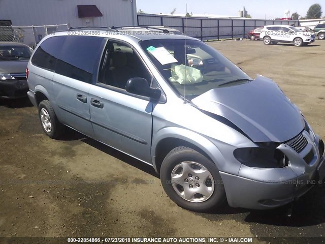 1D4GP24363B205764 - 2003 DODGE GRAND CARAVAN SE Light Blue photo 1