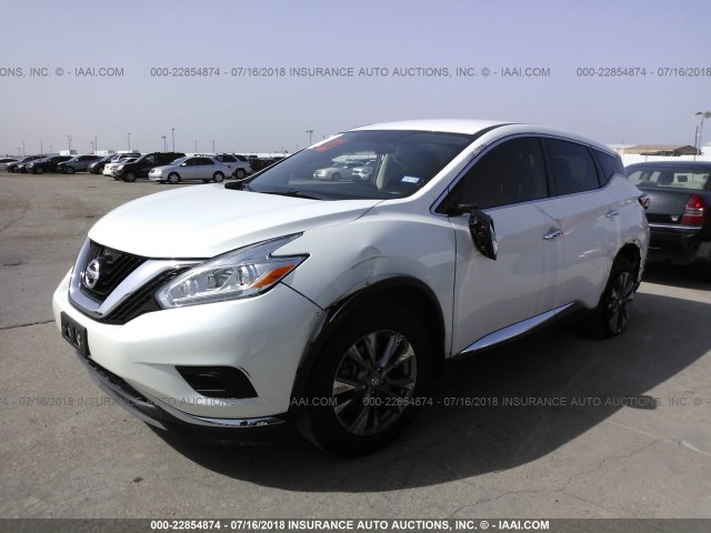 5N1AZ2MG2HN177284 - 2017 NISSAN MURANO S/SL/SV/PLATINUM WHITE photo 2