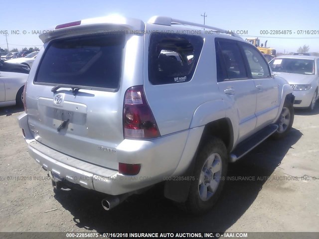 JTEBT17R230008532 - 2003 TOYOTA 4RUNNER LIMITED SILVER photo 4