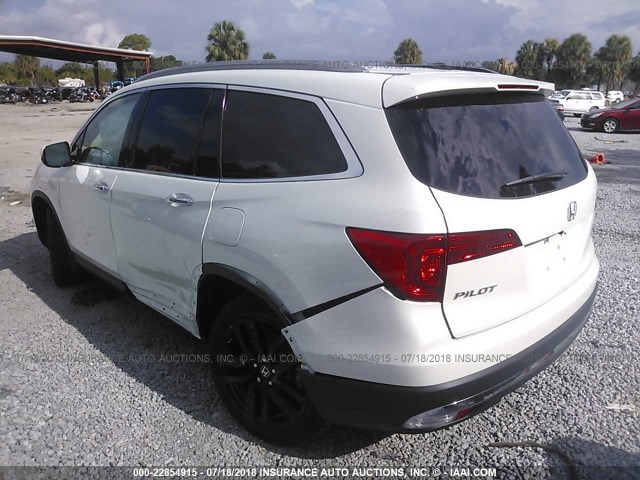 5FNYF6H09HB068786 - 2017 HONDA PILOT ELITE WHITE photo 3