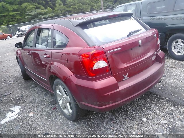 1B3HE78K47D351520 - 2007 DODGE CALIBER R/T RED photo 3