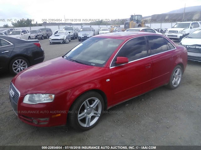 WAUDF78E36A220354 - 2006 AUDI A4 2.0T QUATTRO RED photo 2