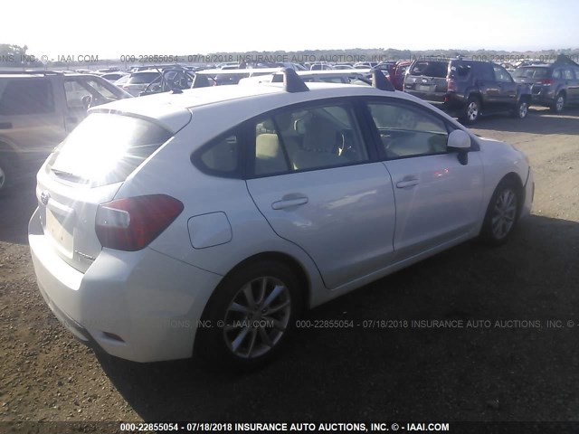 JF1GPAC63E8288496 - 2014 SUBARU IMPREZA PREMIUM WHITE photo 4