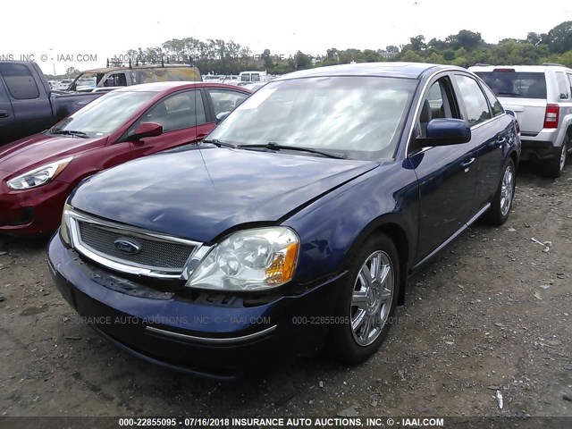 1FAHP24137G140516 - 2007 FORD FIVE HUNDRED SEL BLUE photo 2