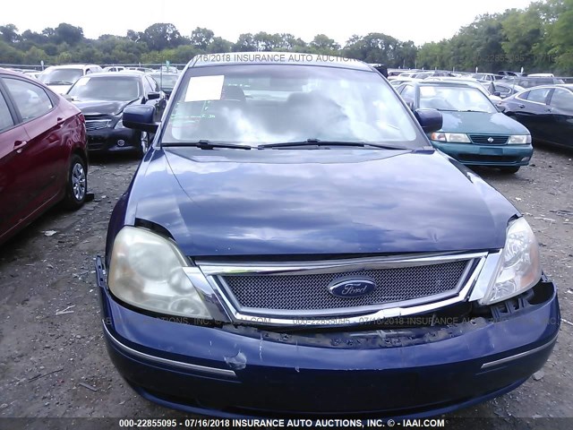 1FAHP24137G140516 - 2007 FORD FIVE HUNDRED SEL BLUE photo 6