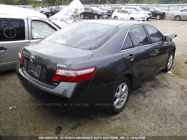 4T4BE46K87R003520 - 2007 TOYOTA CAMRY NEW GENERAT CE/LE/XLE/SE GRAY photo 4