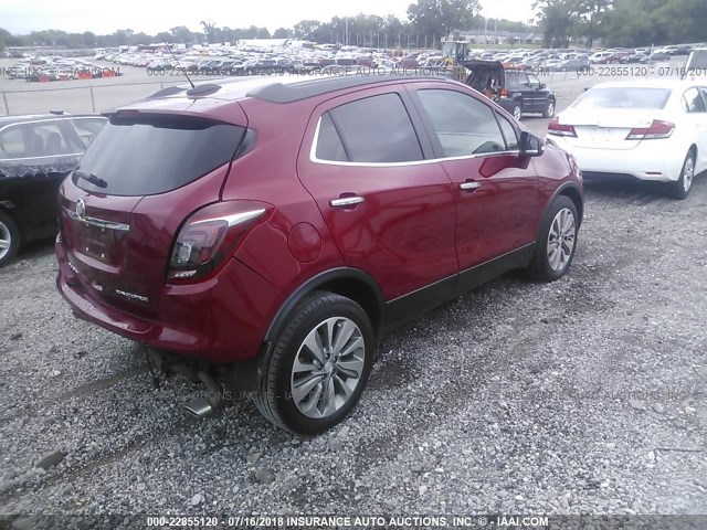 KL4CJASB7HB035630 - 2017 BUICK ENCORE PREFERRED RED photo 4