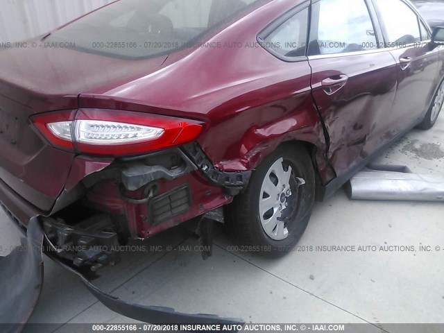 3FA6P0G70DR128260 - 2013 FORD FUSION S RED photo 6