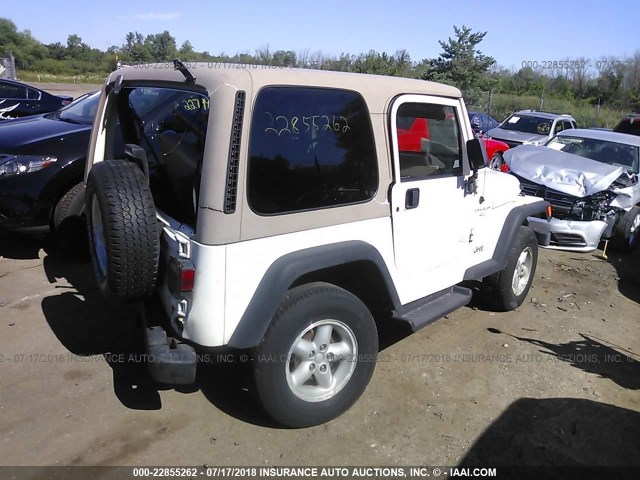 1J4FA49S7YP700341 - 2000 JEEP WRANGLER / TJ SPORT WHITE photo 4