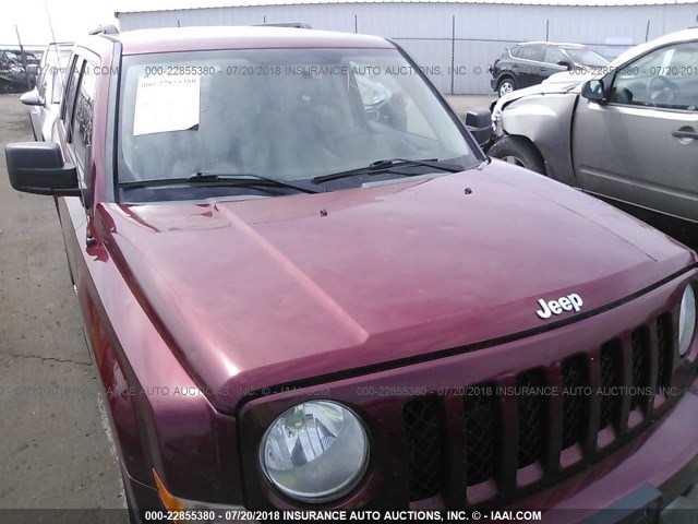 1C4NJRBB2CD525628 - 2012 JEEP PATRIOT SPORT MAROON photo 6