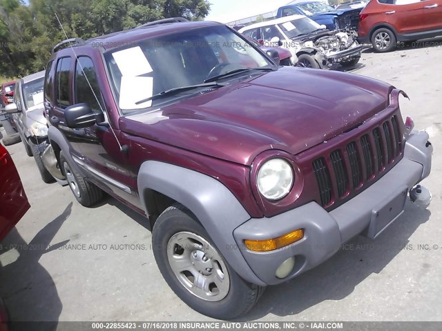 1J4GL48K12W114554 - 2002 JEEP LIBERTY SPORT RED photo 1