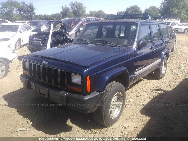 1J4FF48S0YL214724 - 2000 JEEP CHEROKEE SPORT BLUE photo 2