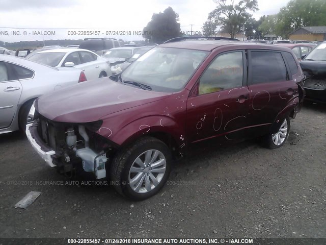 JF2SHBECXBH767361 - 2011 SUBARU FORESTER LIMITED RED photo 2