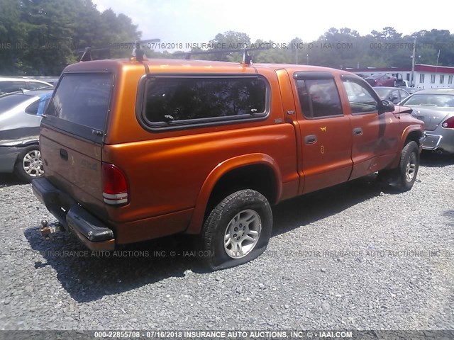 1B7GG2AN81S136575 - 2001 DODGE DAKOTA QUAD ORANGE photo 4