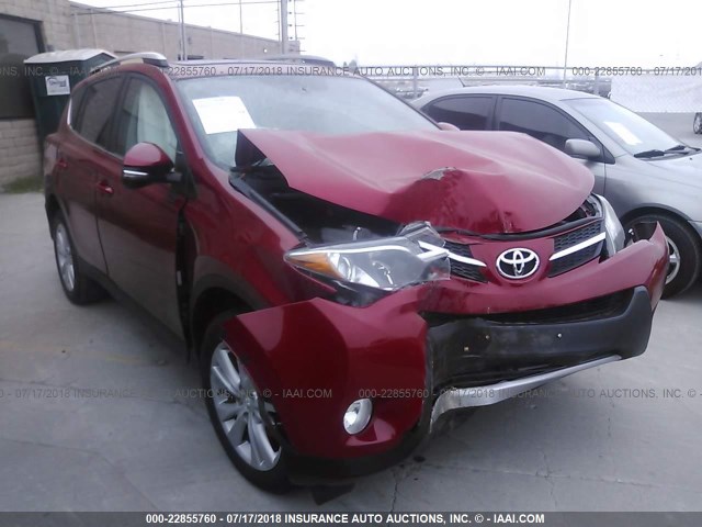 2T3DFREV2EW180822 - 2014 TOYOTA RAV4 LIMITED RED photo 1