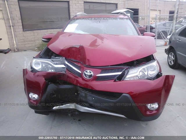 2T3DFREV2EW180822 - 2014 TOYOTA RAV4 LIMITED RED photo 6