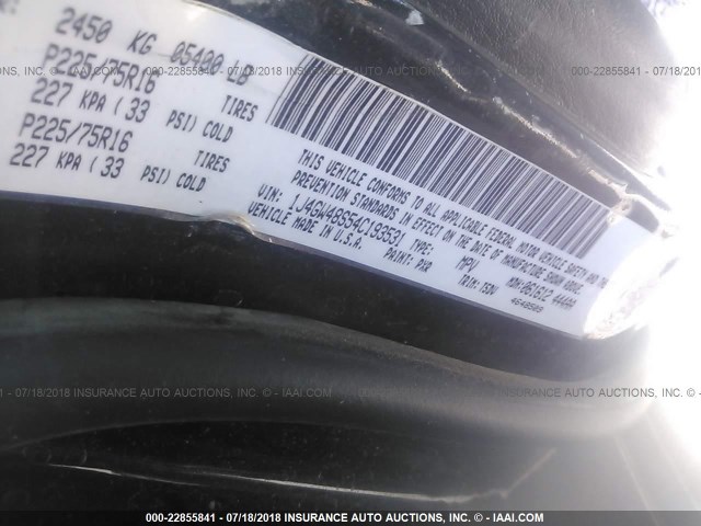 1J4GW48S54C193531 - 2004 JEEP GRAND CHEROKEE LAREDO/COLUMBIA/FREEDOM 黑色 照片 9