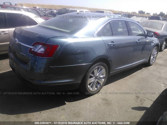 1FAHP2FW0AG161694 - 2010 FORD TAURUS LIMITED Light Blue photo 4