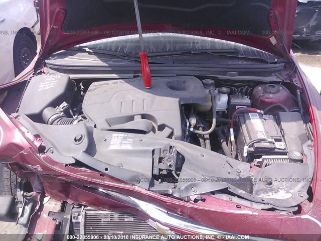1G1ZC5E06CF305405 - 2012 CHEVROLET MALIBU 1LT წითელი ფოტო 10