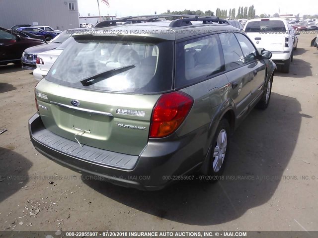 4S4BP61CX56327764 - 2005 SUBARU LEGACY OUTBACK 2.5I GREEN photo 4